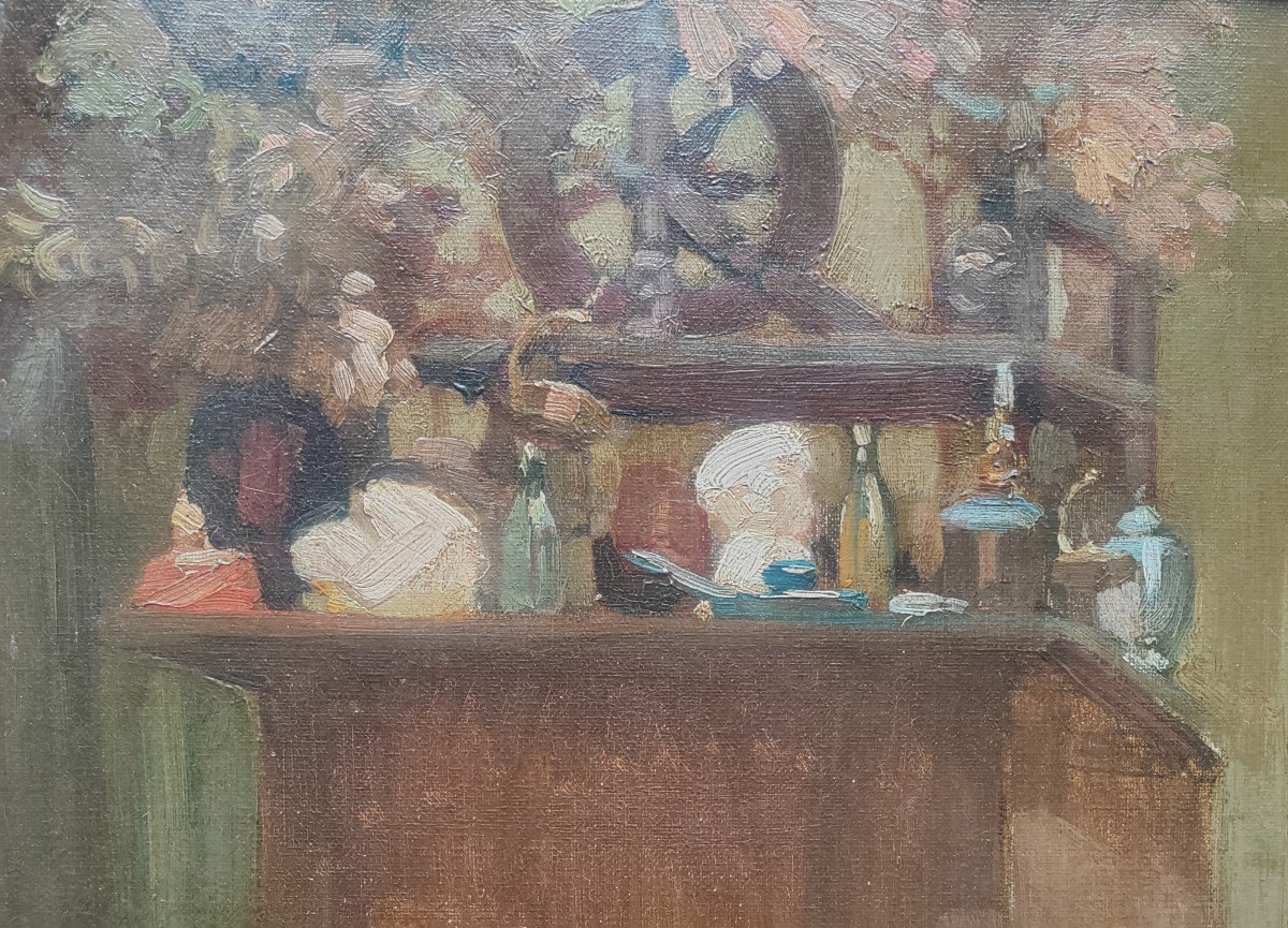 Louis Henri Deluermoz (Paris 1876-1943) autoportrait dans l'atelier -photo-1