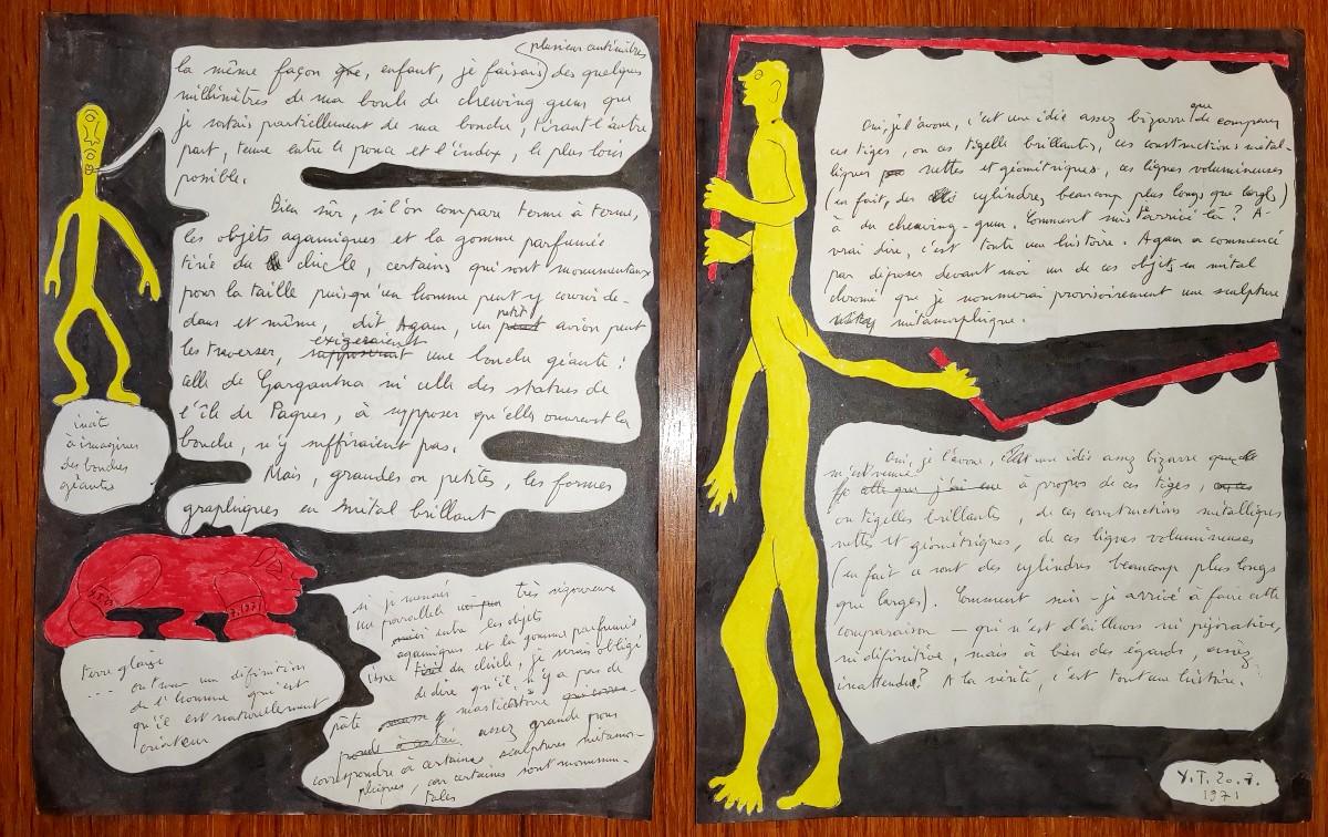 Paire de dessins Yvon Taillandier figuration libre