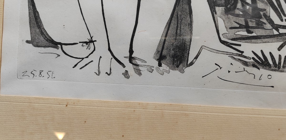 Pablo Picasso (1883-1971) Etching Geneviève At The Waterfall-photo-3