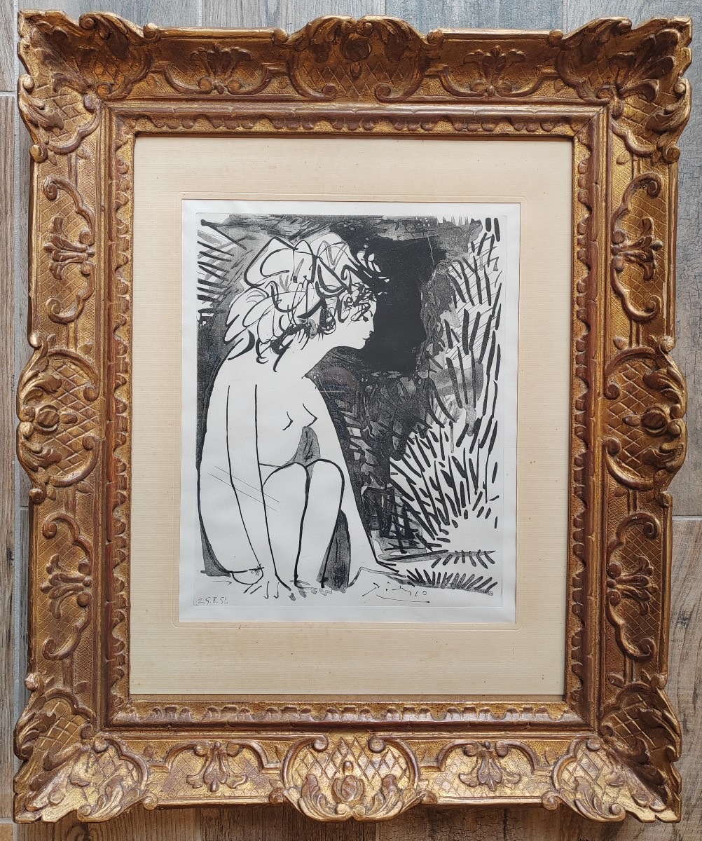 Pablo Picasso (1883-1971) Etching Geneviève At The Waterfall