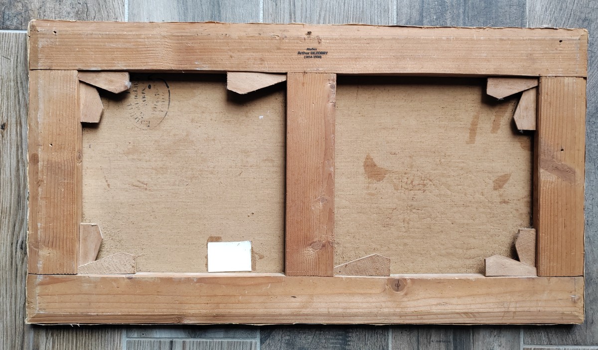 Grand tableau école Barbizon monogramme JD atelier Arthur Dezobry -photo-2