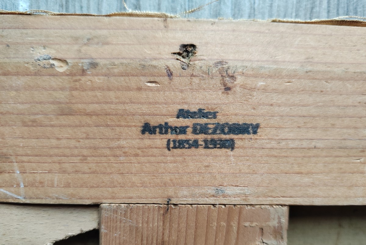 Grand tableau école Barbizon monogramme JD atelier Arthur Dezobry -photo-3