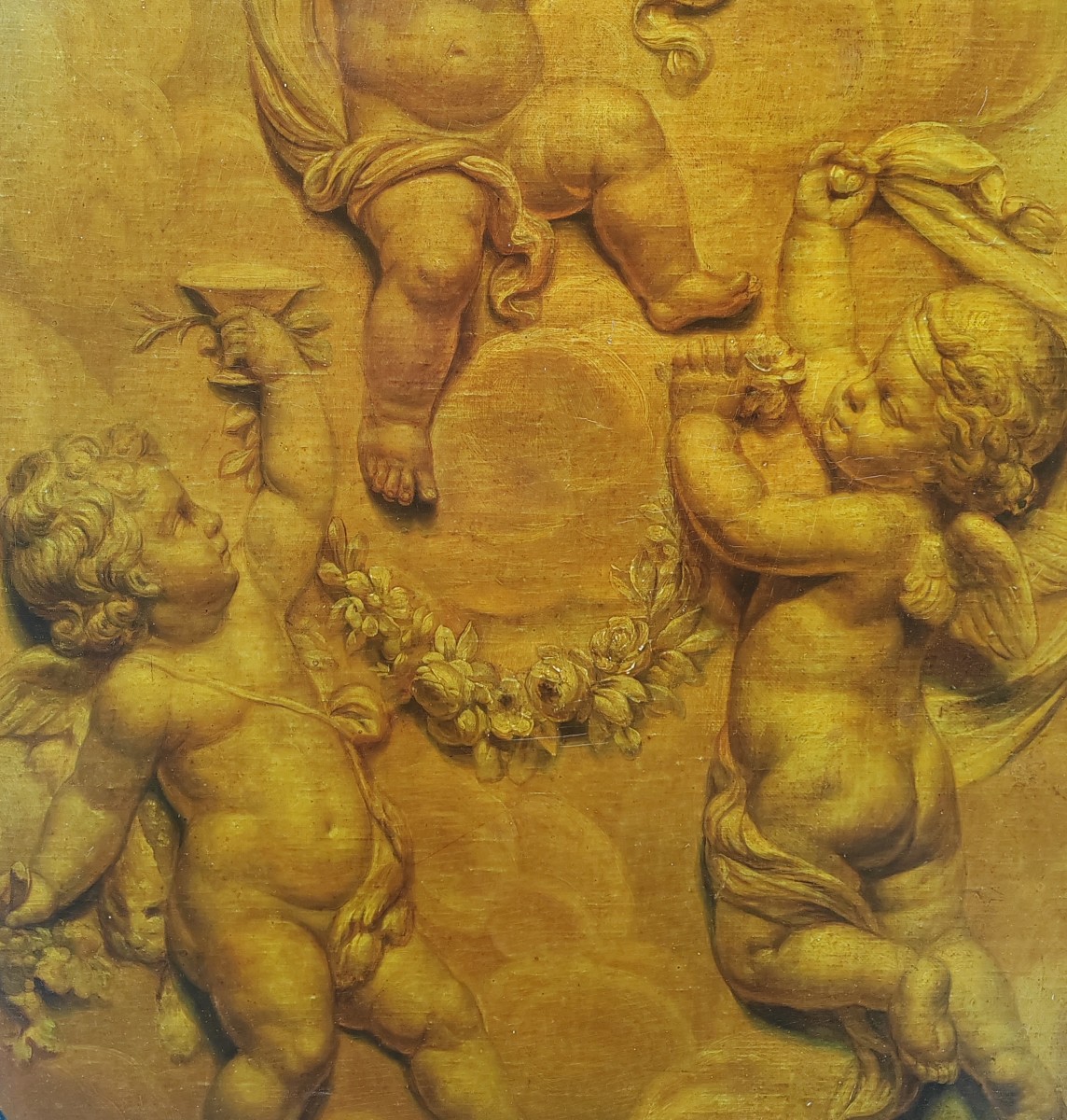 La danse des puttis grand tableau attribué à Plat Joseph Sauvage (1744-1818) -photo-3