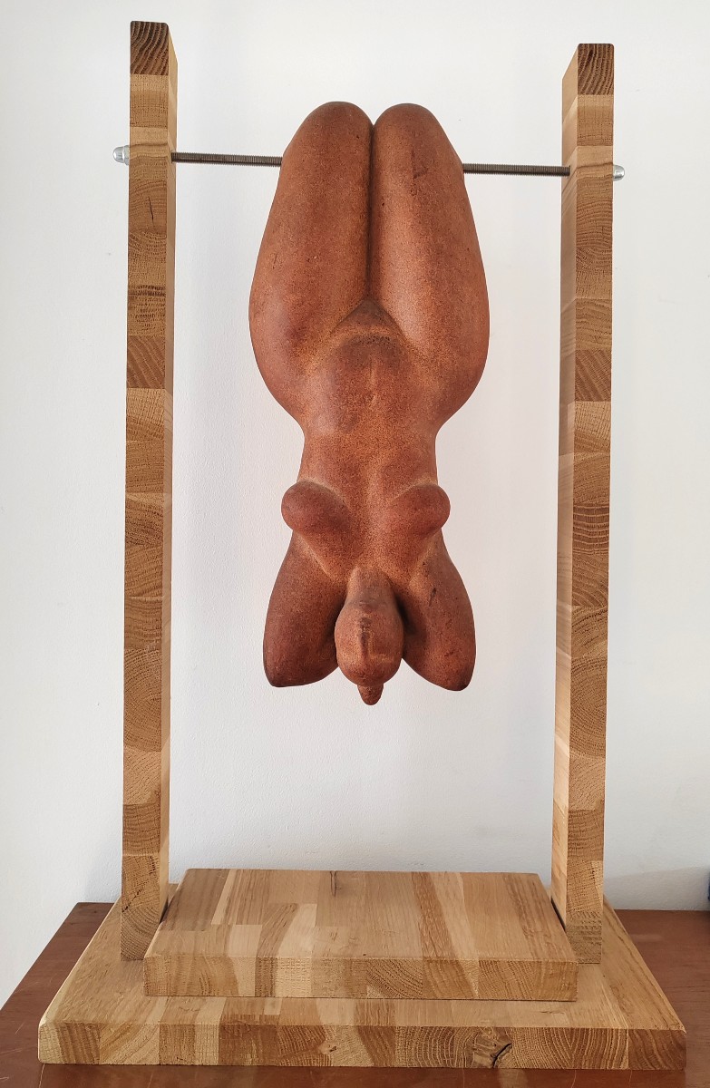 Terracotta Trapeze Artist Large Mobile Sculpture 