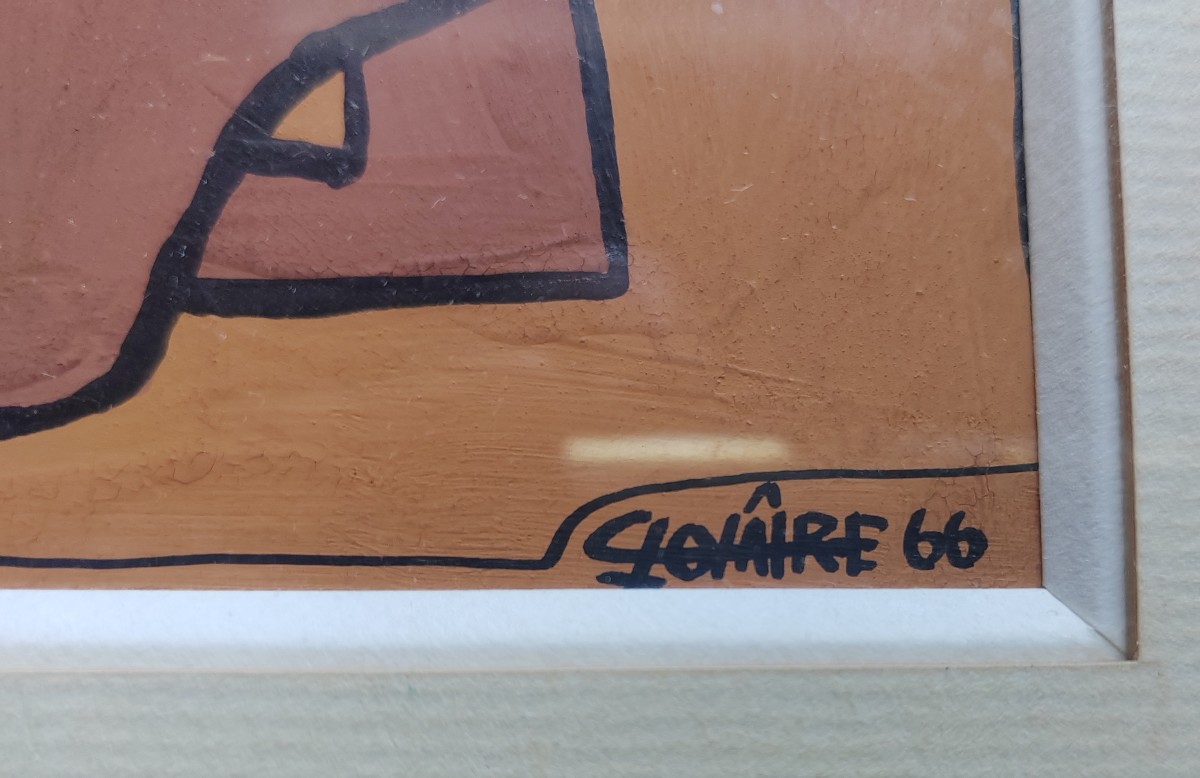 Grande gouache course hippique chevaux tiercé a identifier -photo-3