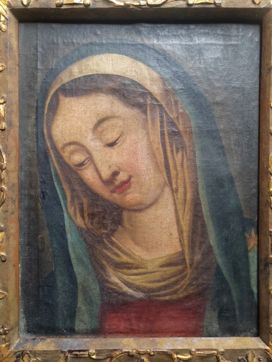 Virgin Mary Louis XIV Period Lily Frame-photo-2