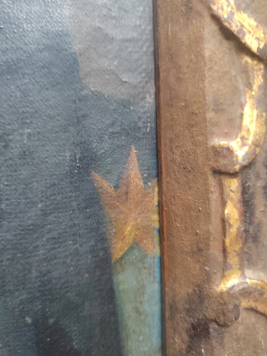 Virgin Mary Louis XIV Period Lily Frame-photo-3