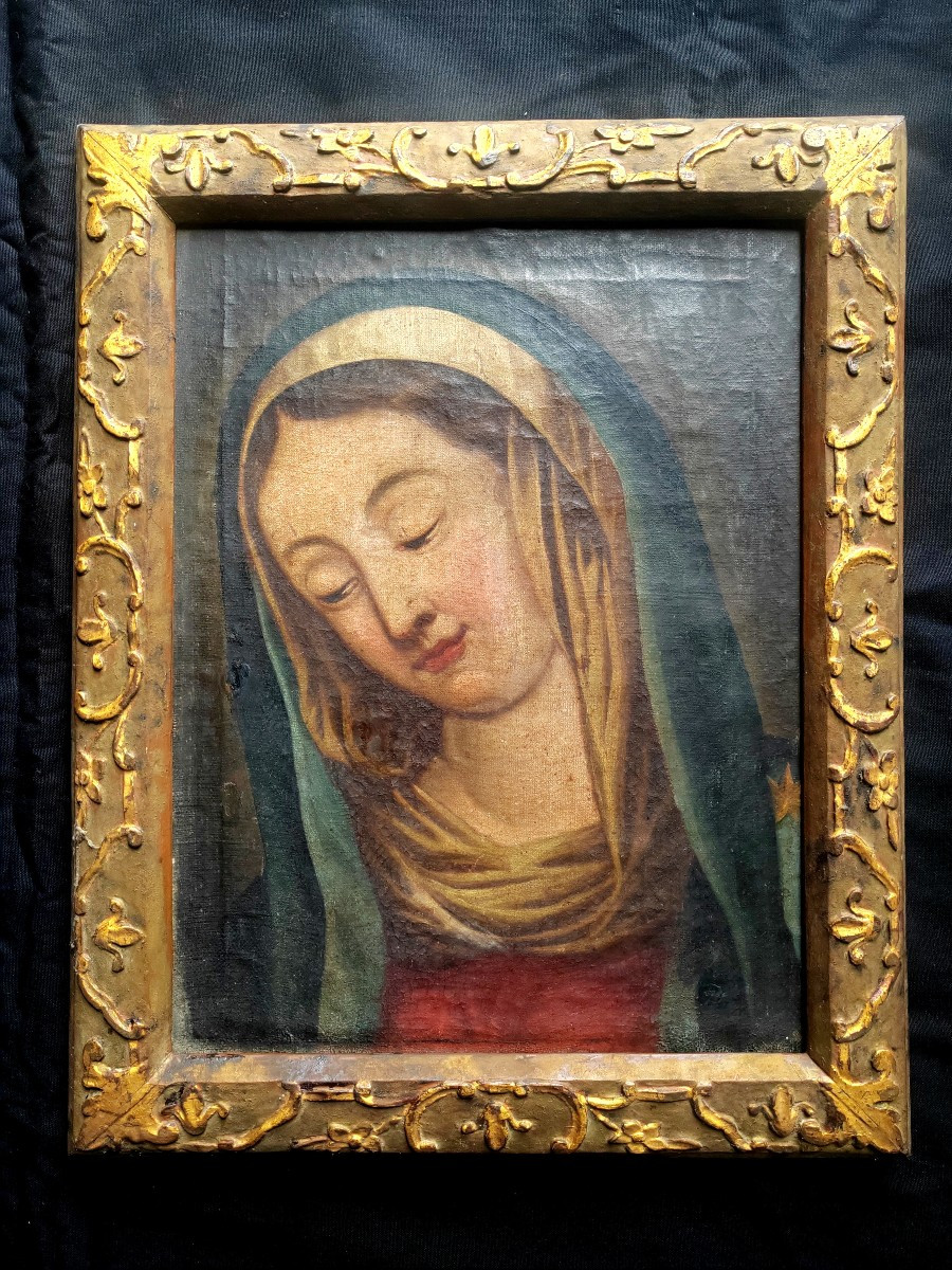 Virgin Mary Louis XIV Period Lily Frame