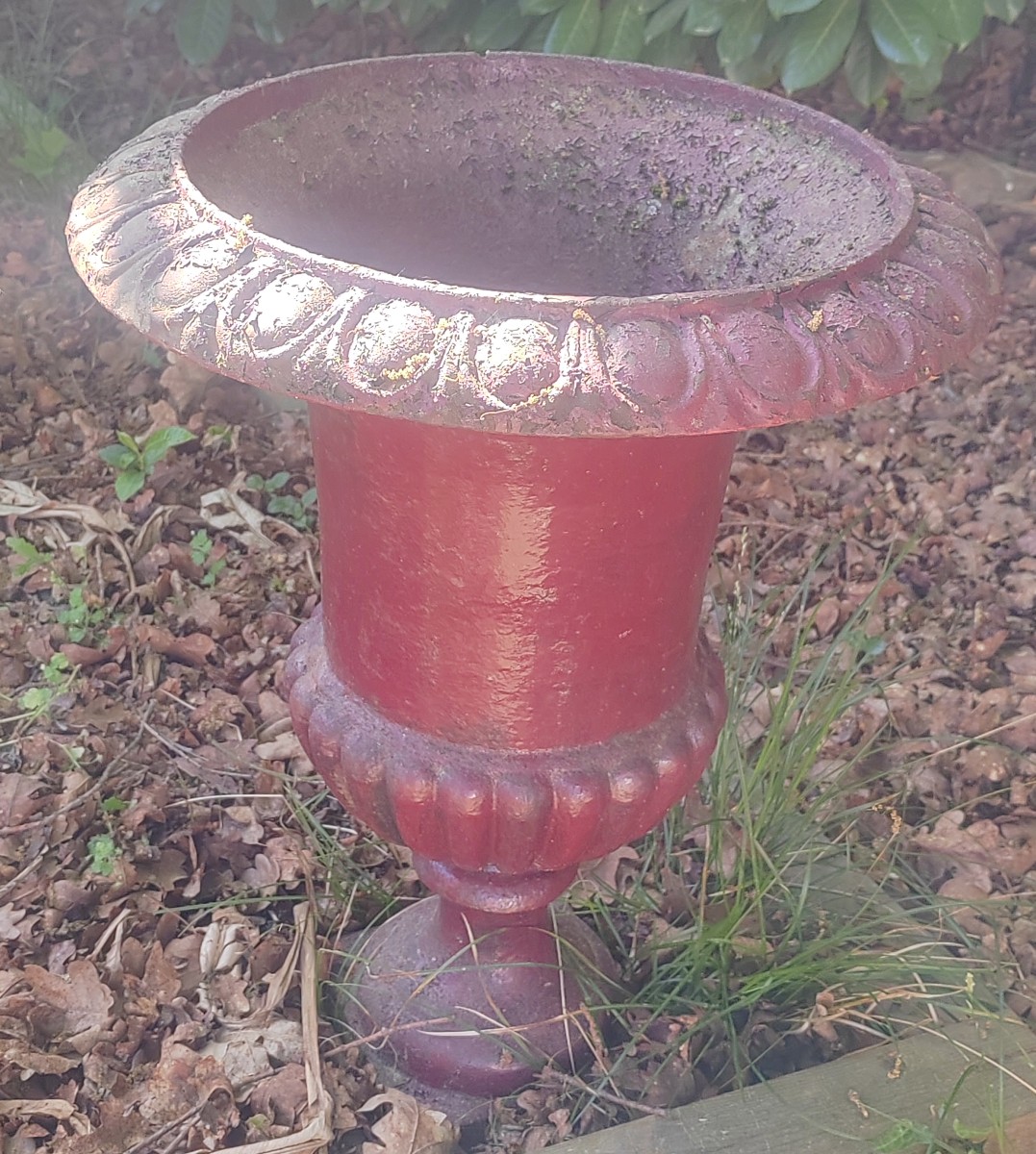 4 Vases medicis en fonte Hauteur 60 cm -photo-2