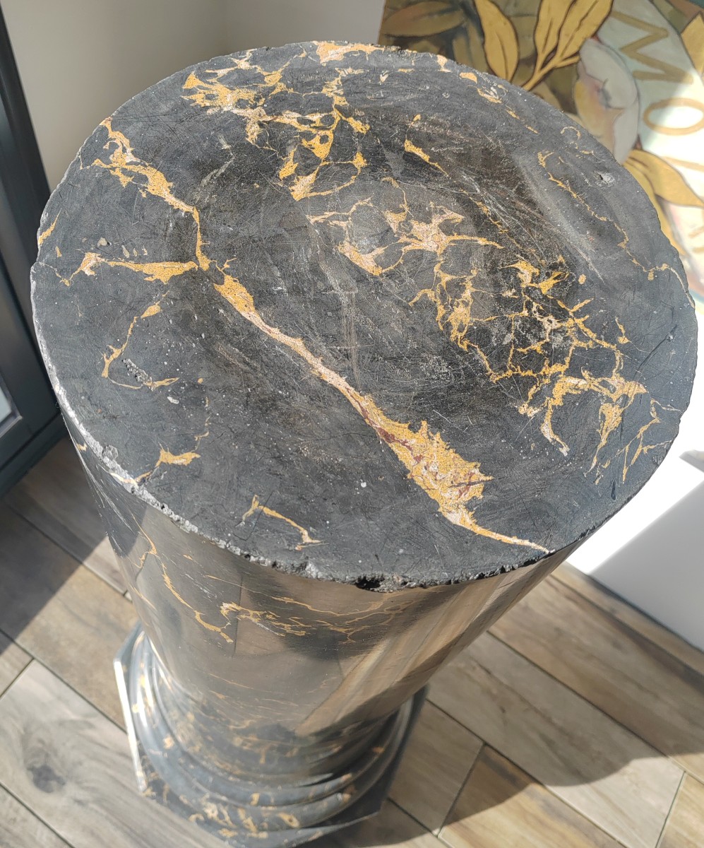 Large Antique Imitation Marble Column 1m10-photo-2