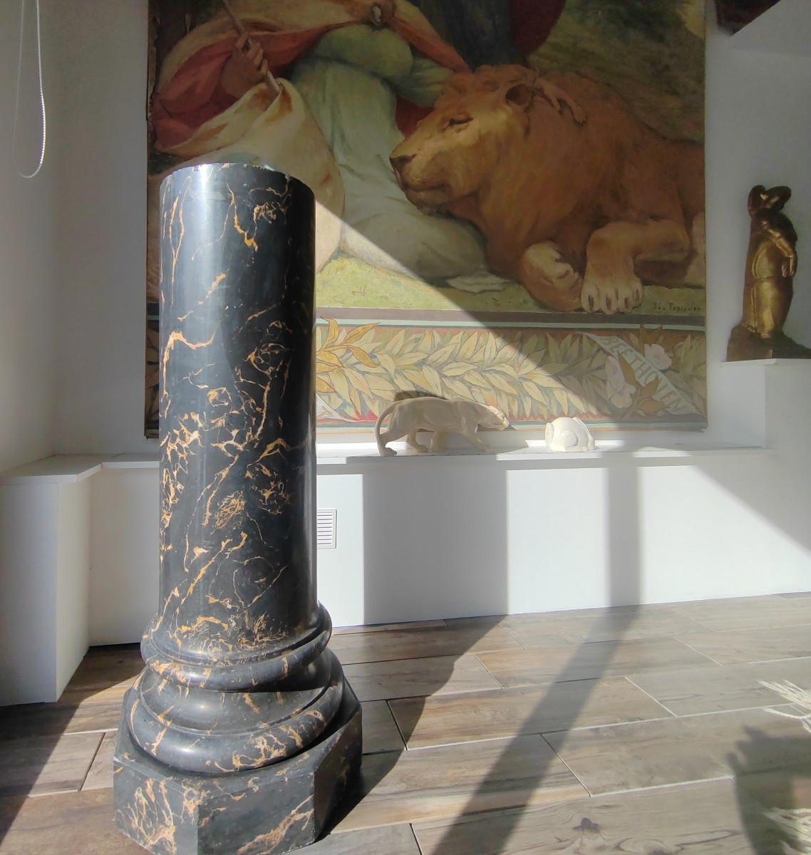 Large Antique Imitation Marble Column 1m10-photo-4