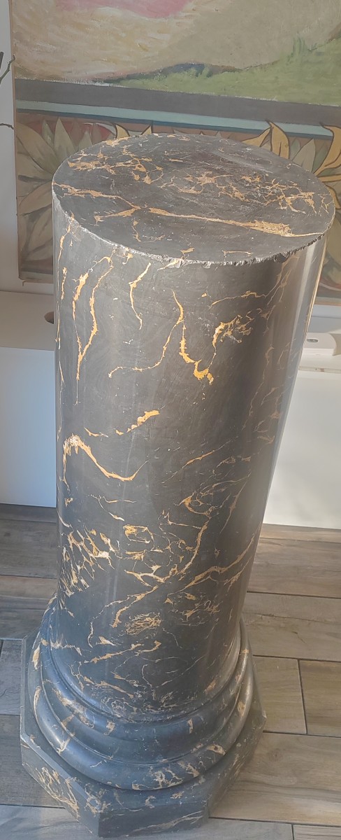 Large Antique Imitation Marble Column 1m10-photo-1