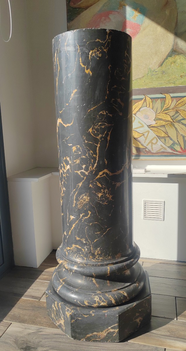 Large Antique Imitation Marble Column 1m10