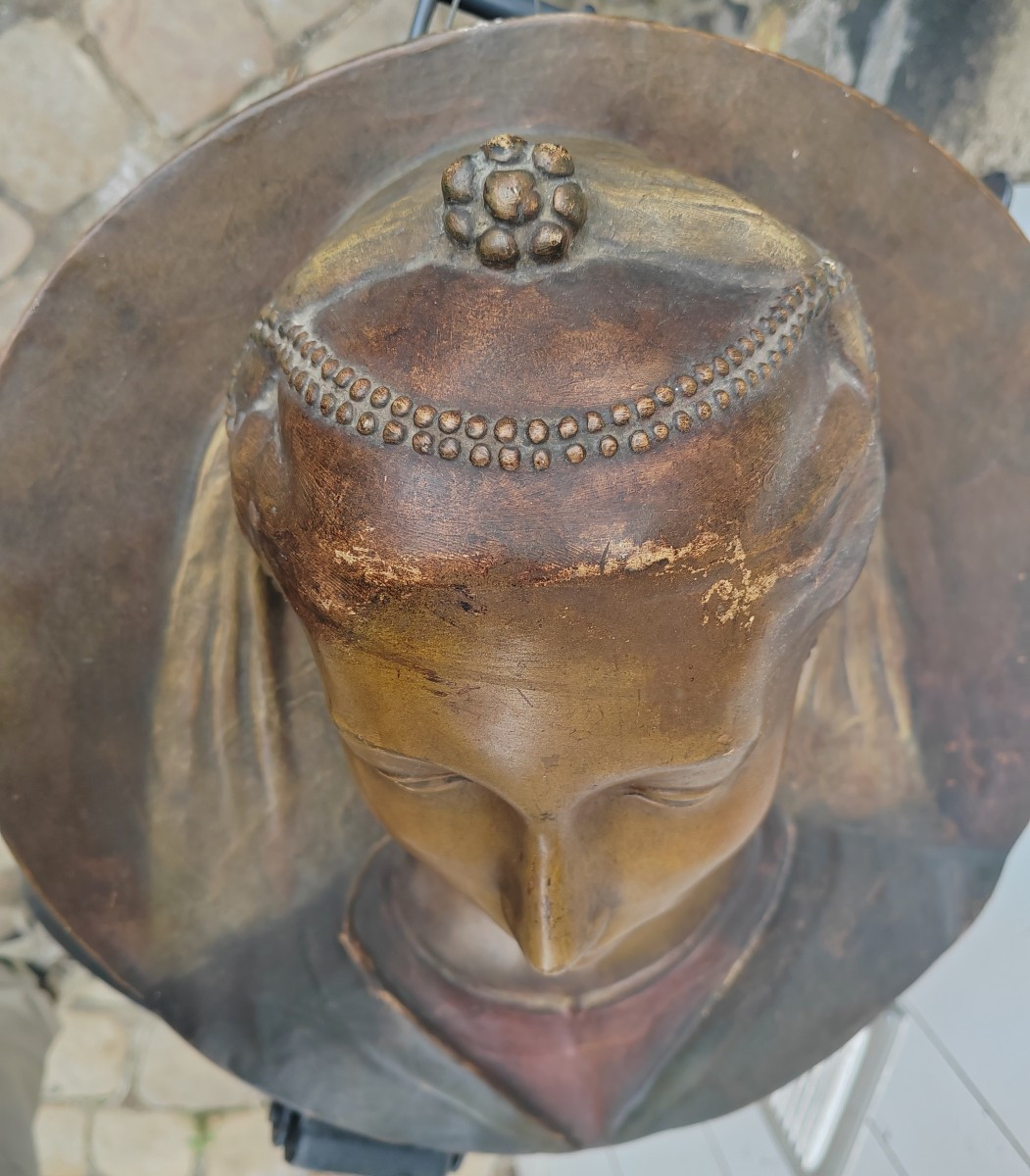 Frédérich Goldscheider Renaissance Portrait In Terracotta Medallion-photo-2