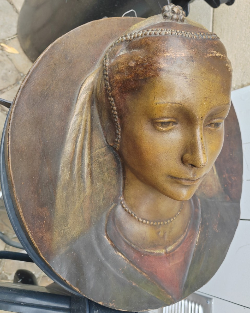 Frédérich Goldscheider Renaissance Portrait In Terracotta Medallion-photo-2