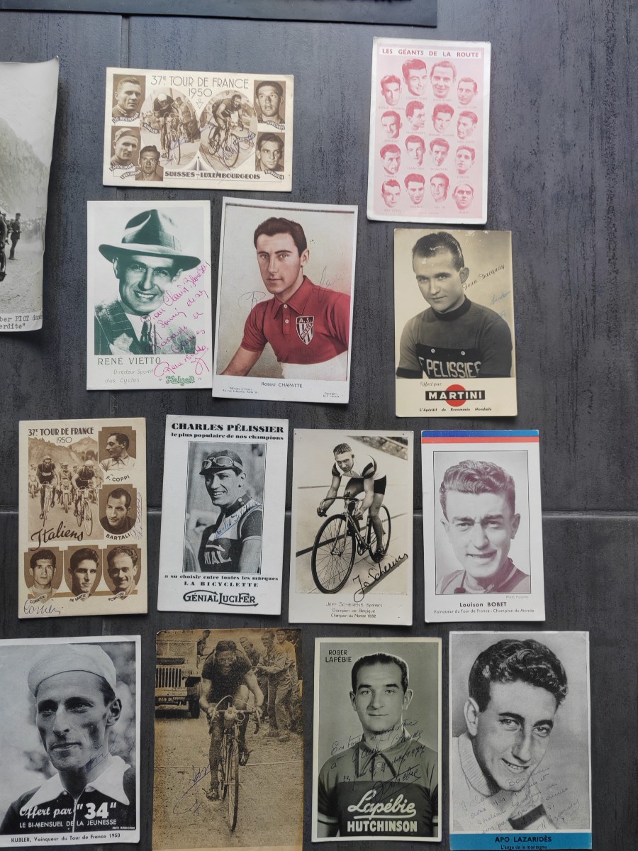 Lot autographes cartes postales tour de France cyclisme les géants de la route -photo-1