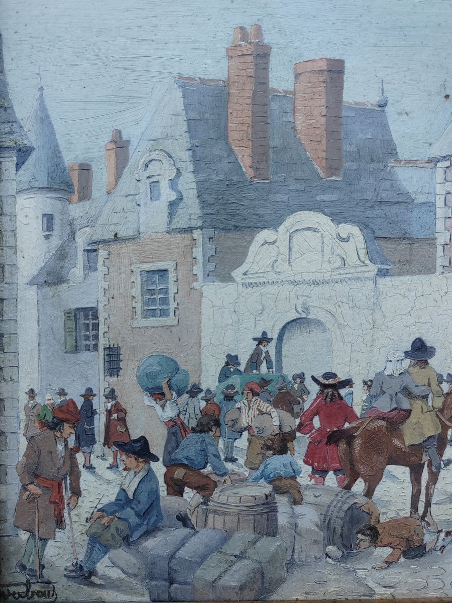 Albert Dubout (1905-1976) scène animée sur la place du village-photo-3