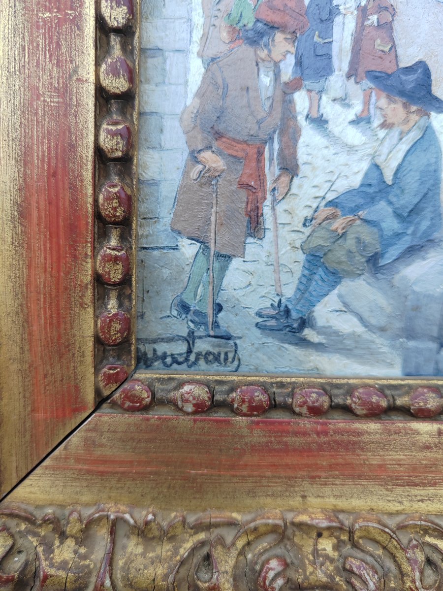 Albert Dubout (1905-1976) scène animée sur la place du village-photo-4