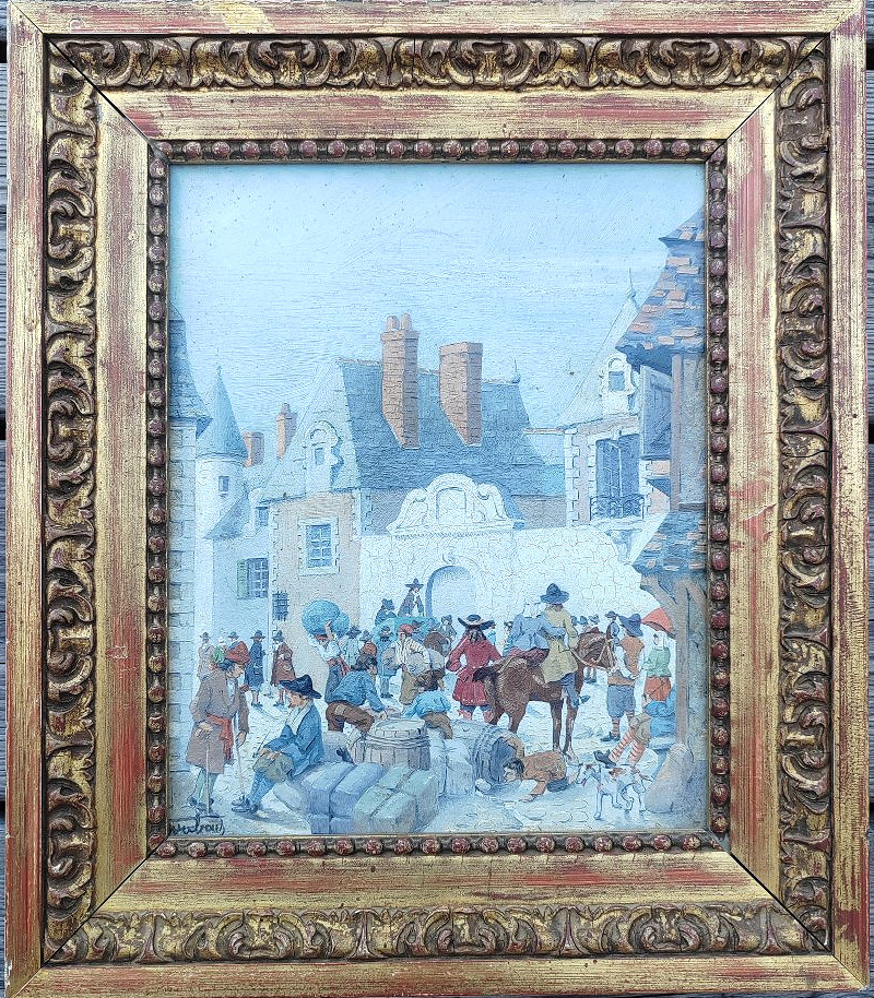 Albert Dubout (1905-1976) scène animée sur la place du village