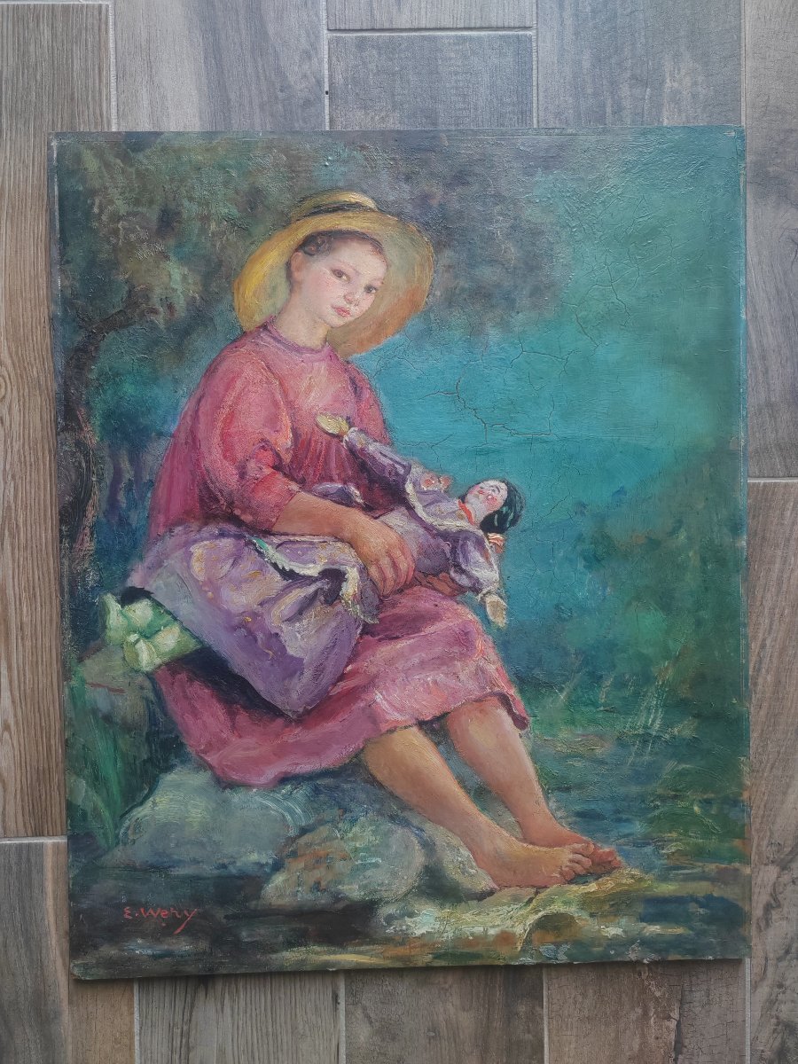 Young Girl With A Doll By émile Wery -photo-2