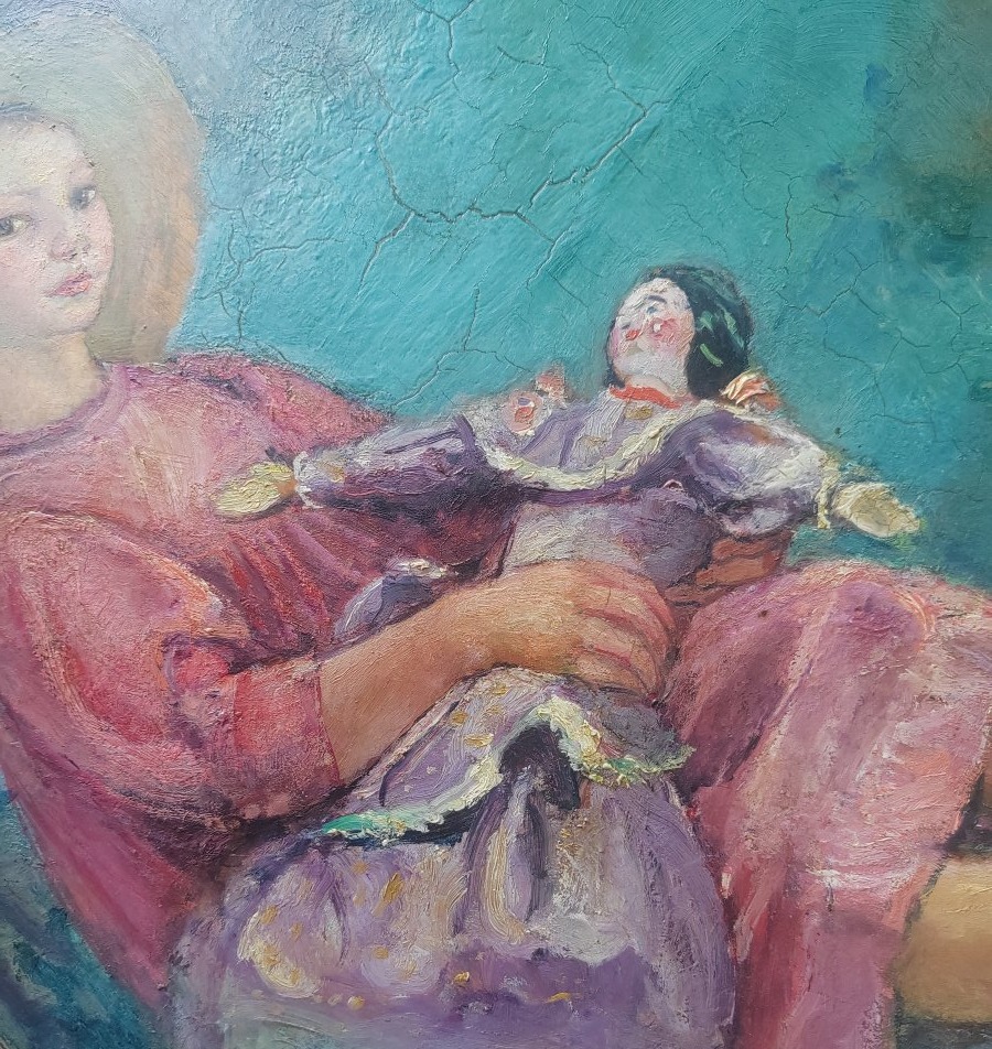 Young Girl With A Doll By émile Wery -photo-3