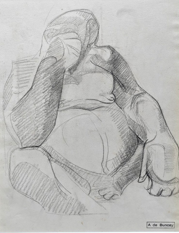 Grand dessin gorille Albin de Buncey 1920 art déco -photo-2