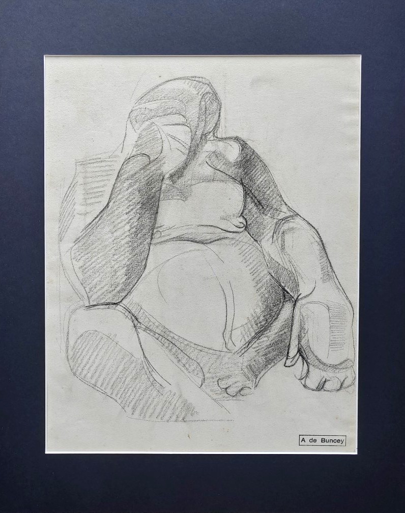 Grand dessin gorille Albin de Buncey 1920 art déco 