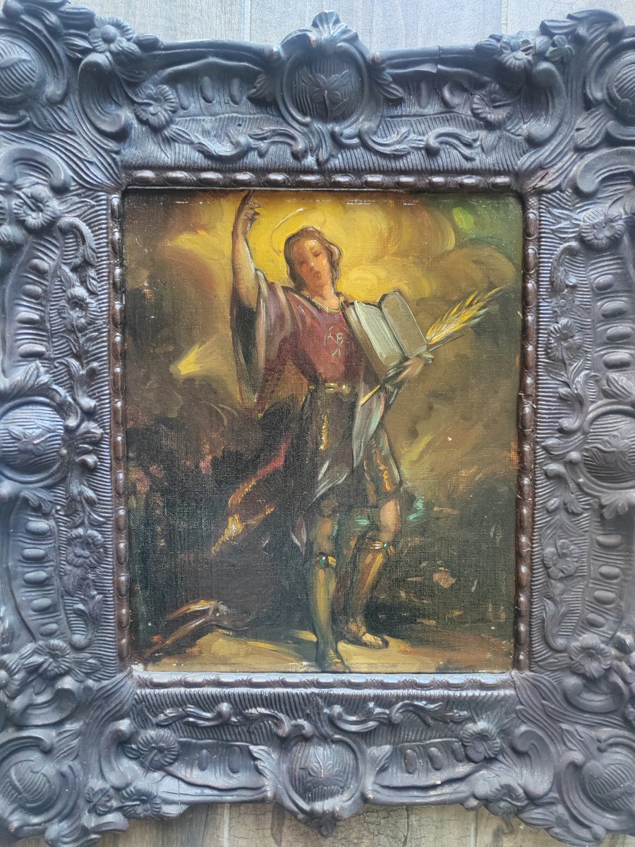 Portrait St Pancrace de Rome cadre baroque-photo-3