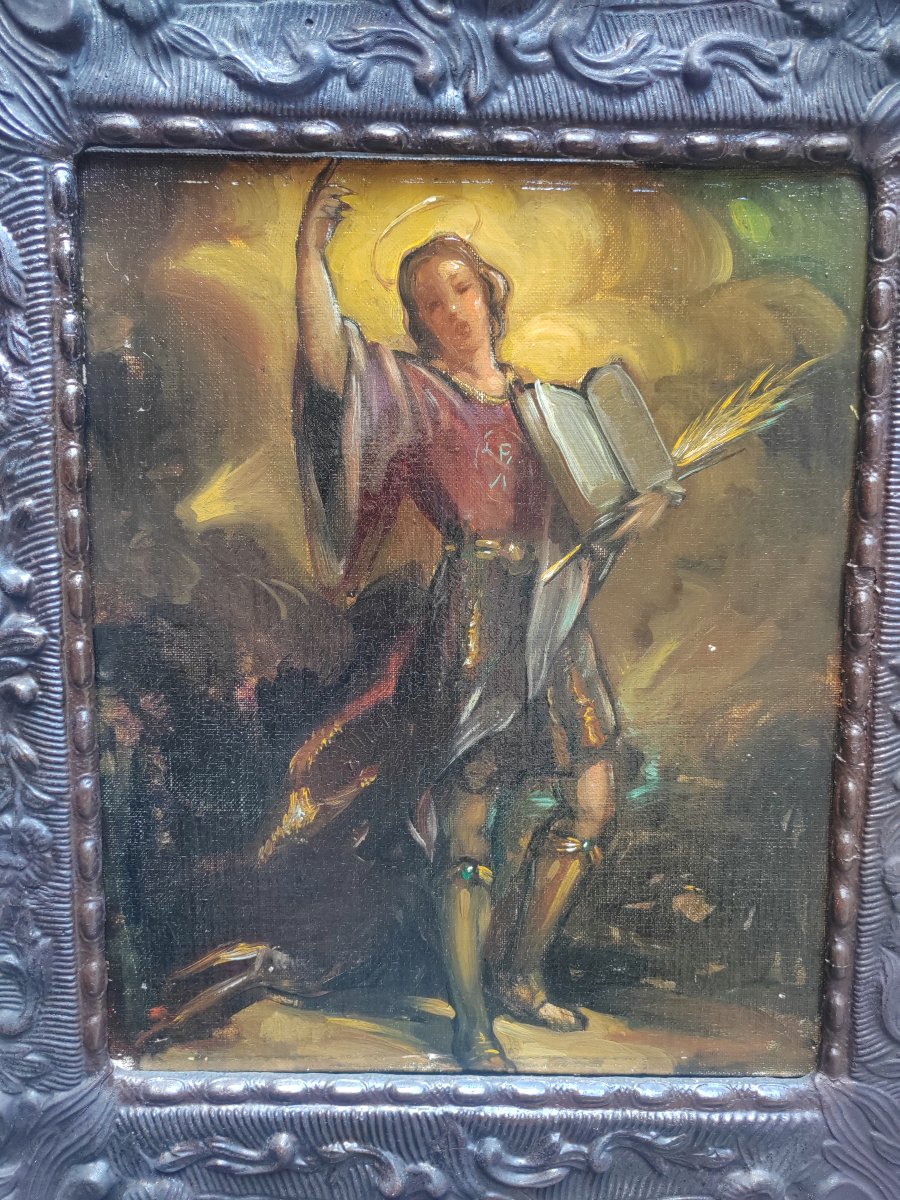 Portrait St Pancrace de Rome cadre baroque-photo-4
