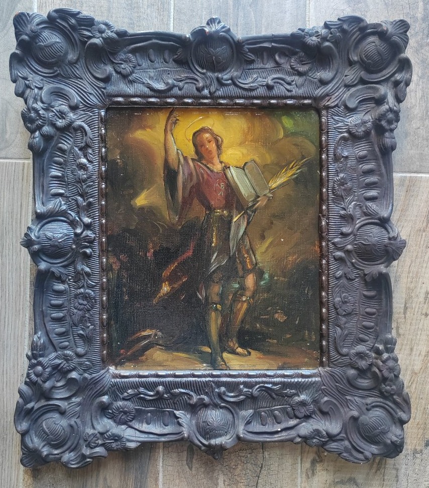 Portrait St Pancrace de Rome cadre baroque