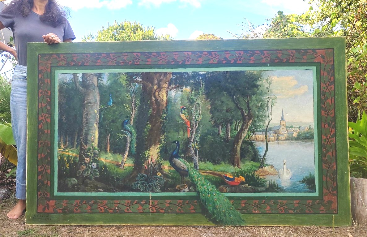 "the Peacock Parade," 1940—a Massive Painting, 2 Meters Long