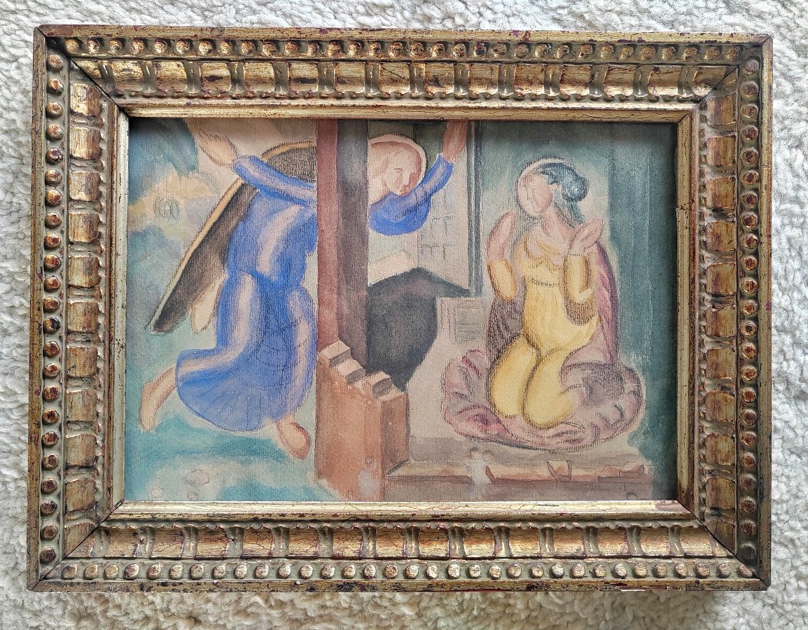 Study For The Annunciation In The Church Of Montricoux By Marcel Lenoir