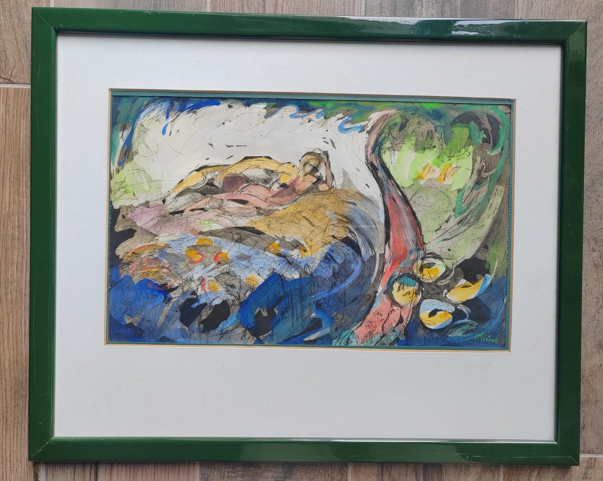 Odalisque, Mixed Media, Signature To Be Identified -photo-2