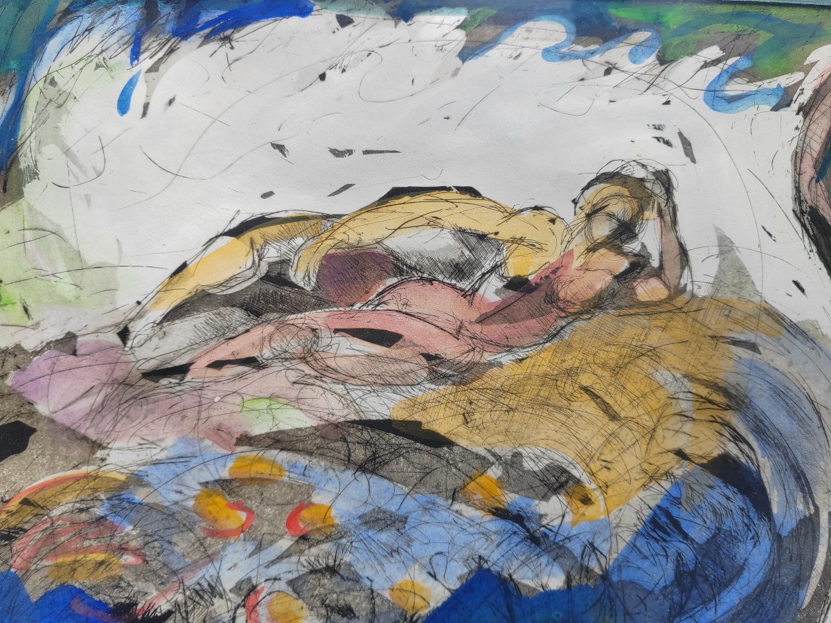 Odalisque, Mixed Media, Signature To Be Identified -photo-1