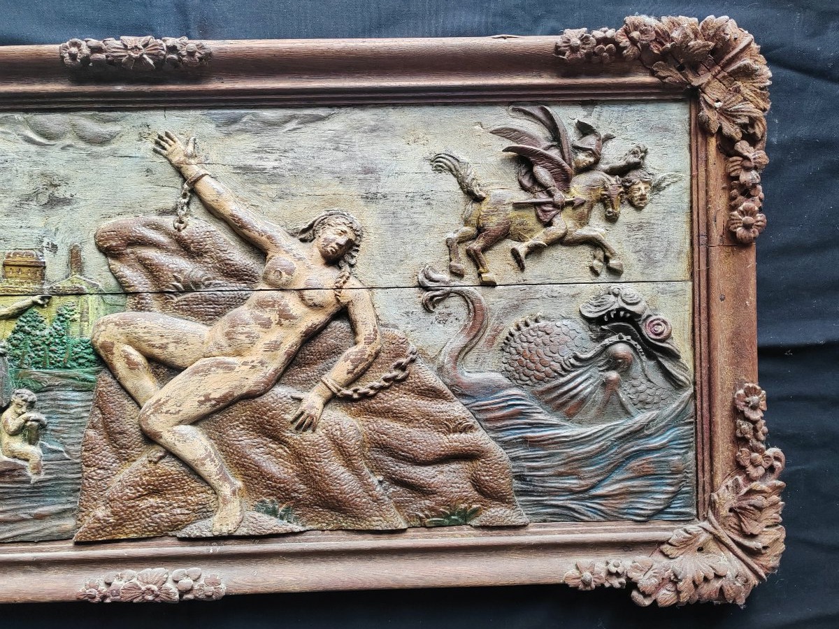 Large 17th-century Bas-relief Depicting Perseus And Andromeda, From The Louis XIII Period-photo-4