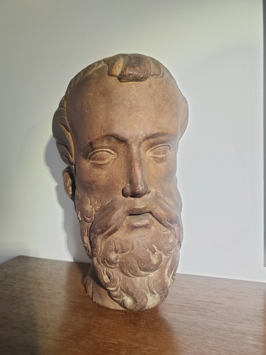 Tête d'homme fin 18 ème Rome philosophe néo classique-photo-7