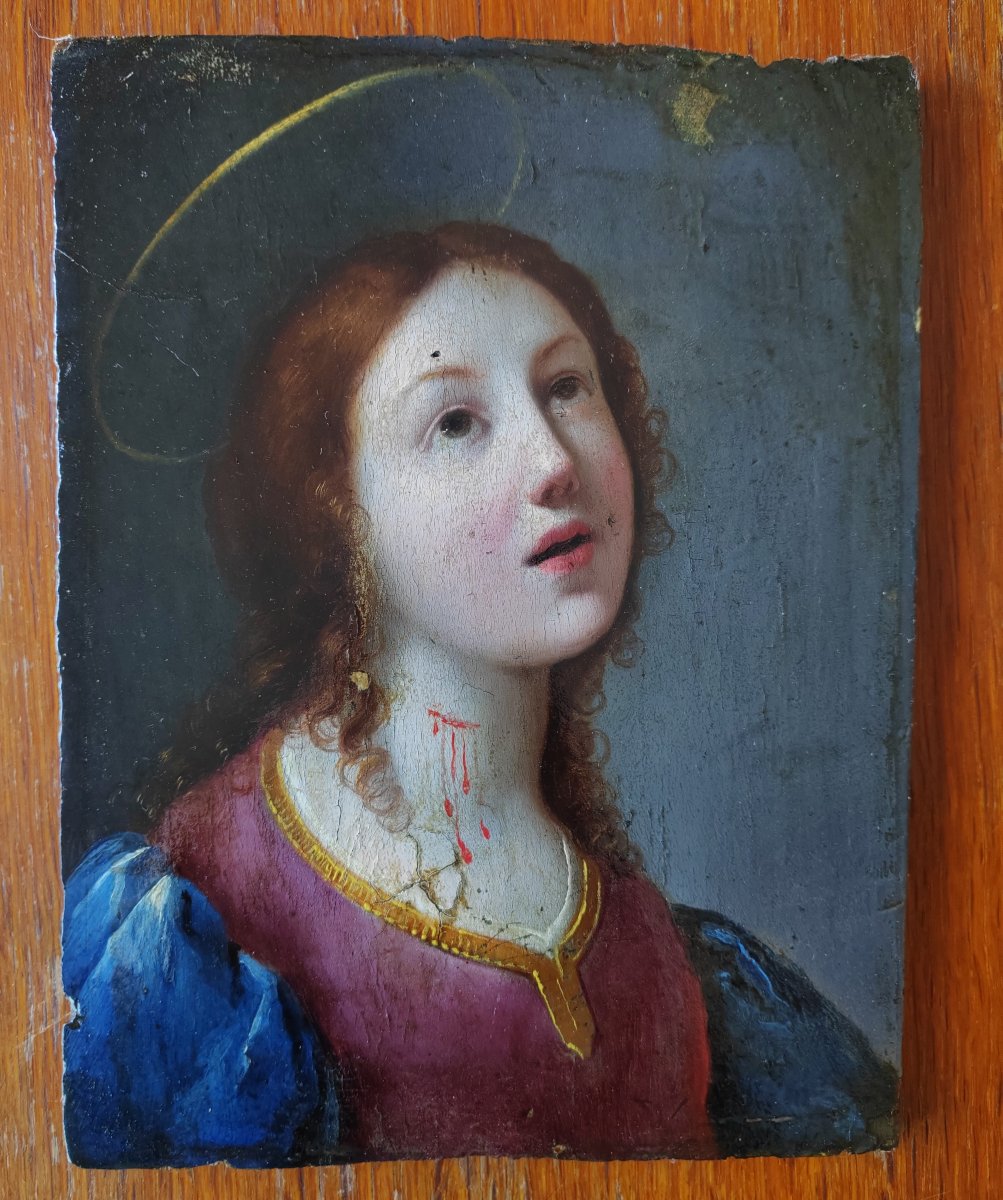 Portrait d'une Sainte école française 17 ème -photo-2