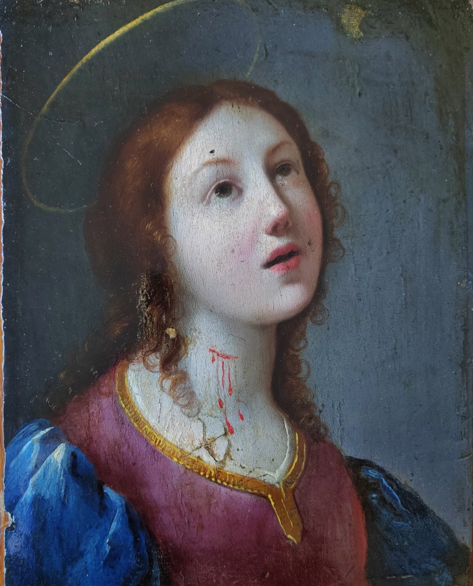 Portrait d'une Sainte école française 17 ème -photo-3