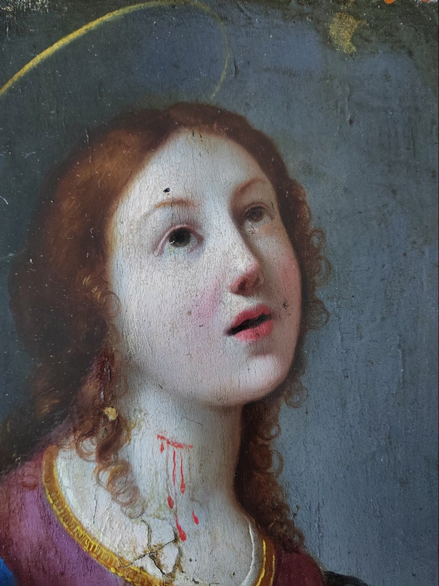 Portrait d'une Sainte école française 17 ème -photo-3