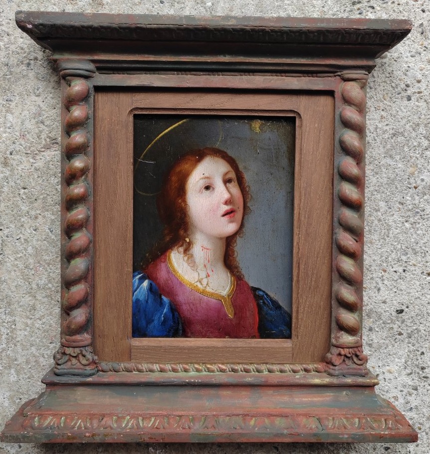Portrait d'une Sainte école française 17 ème 