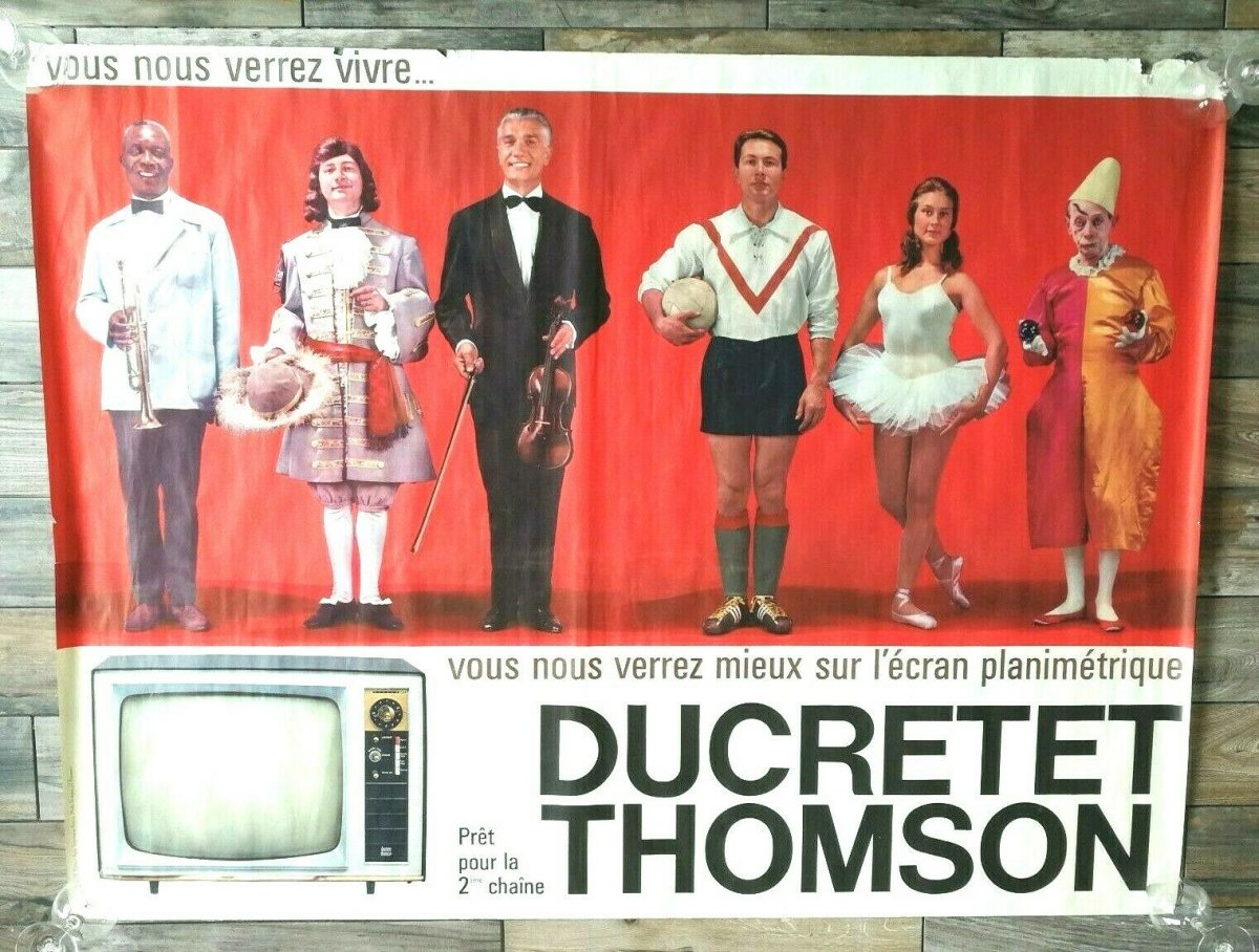Grande Affiche 1950 Ducretet Thomson 160 X 120