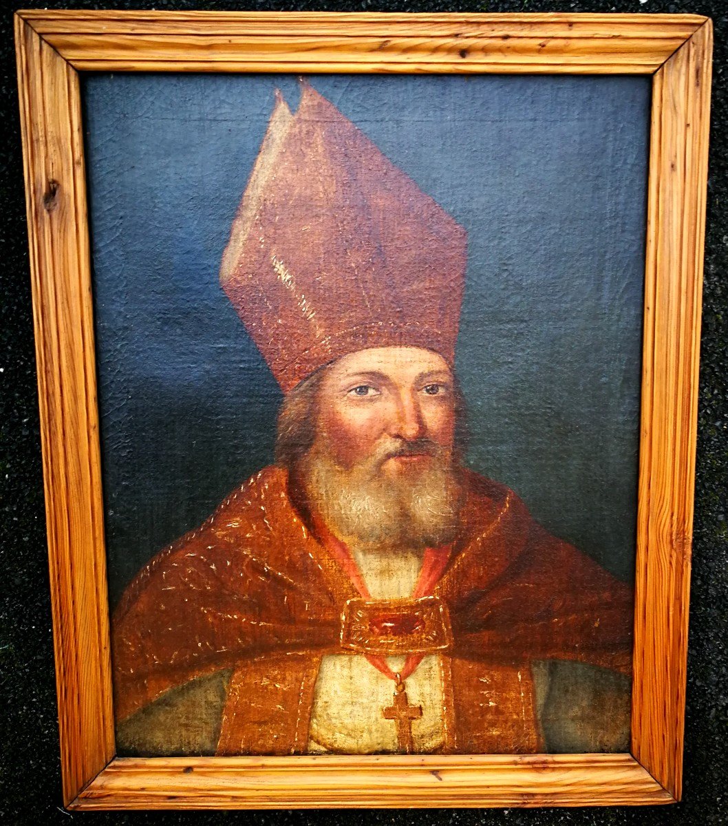 Portrait De St Fulcran évêque De Lodève 17 ème 