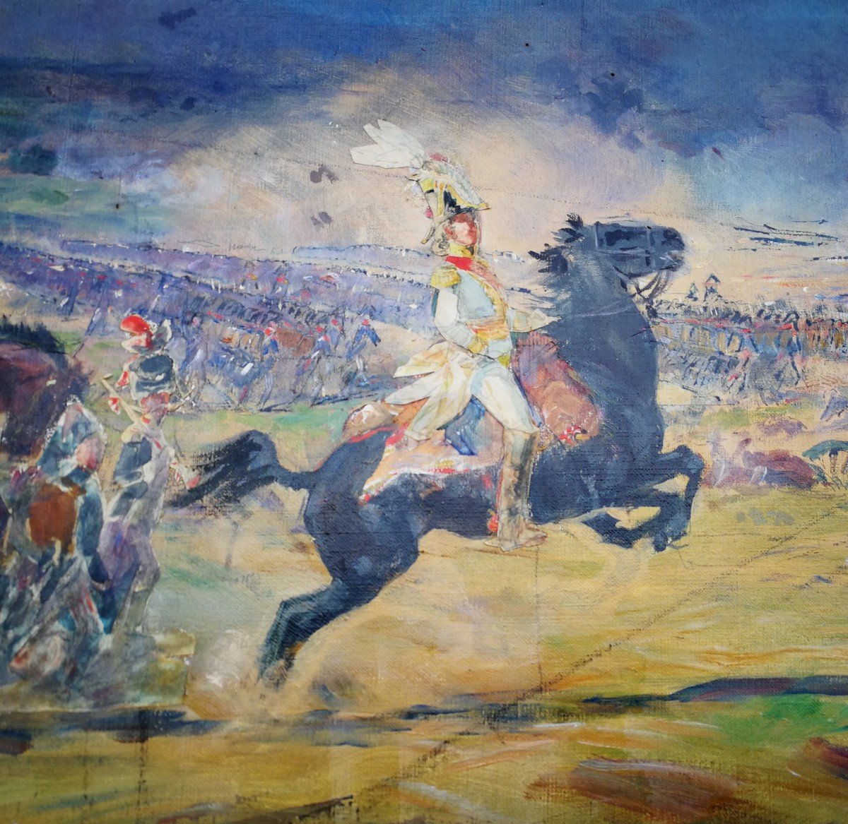 Battle Of Jena Napoleon Murat Large Preparatory Painting Henri Chartier (1859-1924)-photo-1