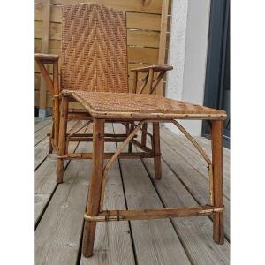 Rattan And Bamboo Deckchair 