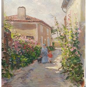 Marc Chailloux (1902-1971) Flowery Street In Talmont Sur Gironde