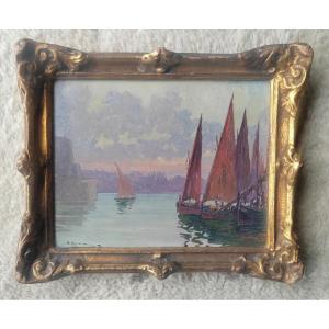 Adrien Hamon Collioure tartanes effet de contre jour 