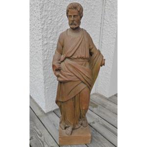Large 19th Century Wooden Sculpture Of St John
