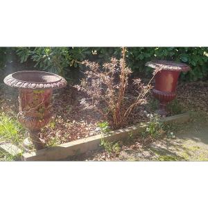 4 Vases medicis en fonte Hauteur 60 cm 