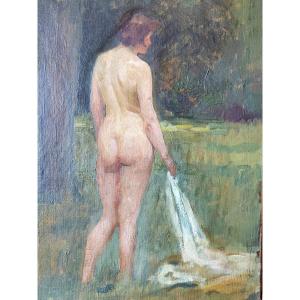 Nue au jardin Gaston Hoffmann (1883-1977) art déco 