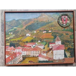 Sare au Pays Basque travail basque grand tableau